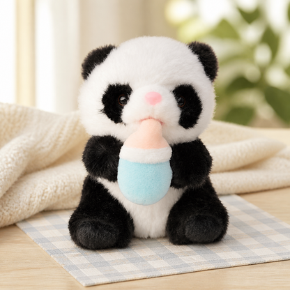 哺乳瓶を抱えるパンダぬいぐるみの商品画像（3）